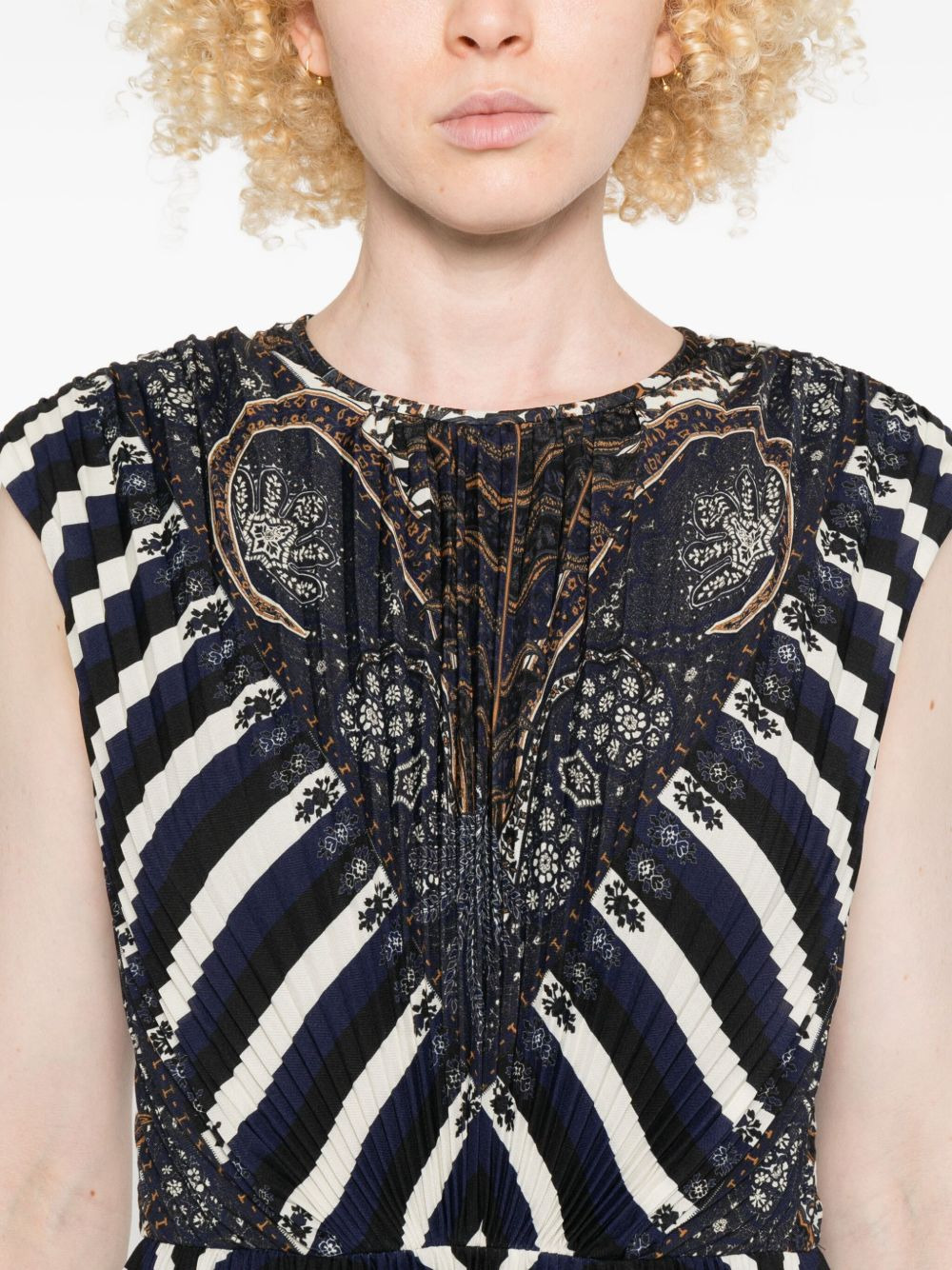 Violeta multi-pattern pleated dress - 5