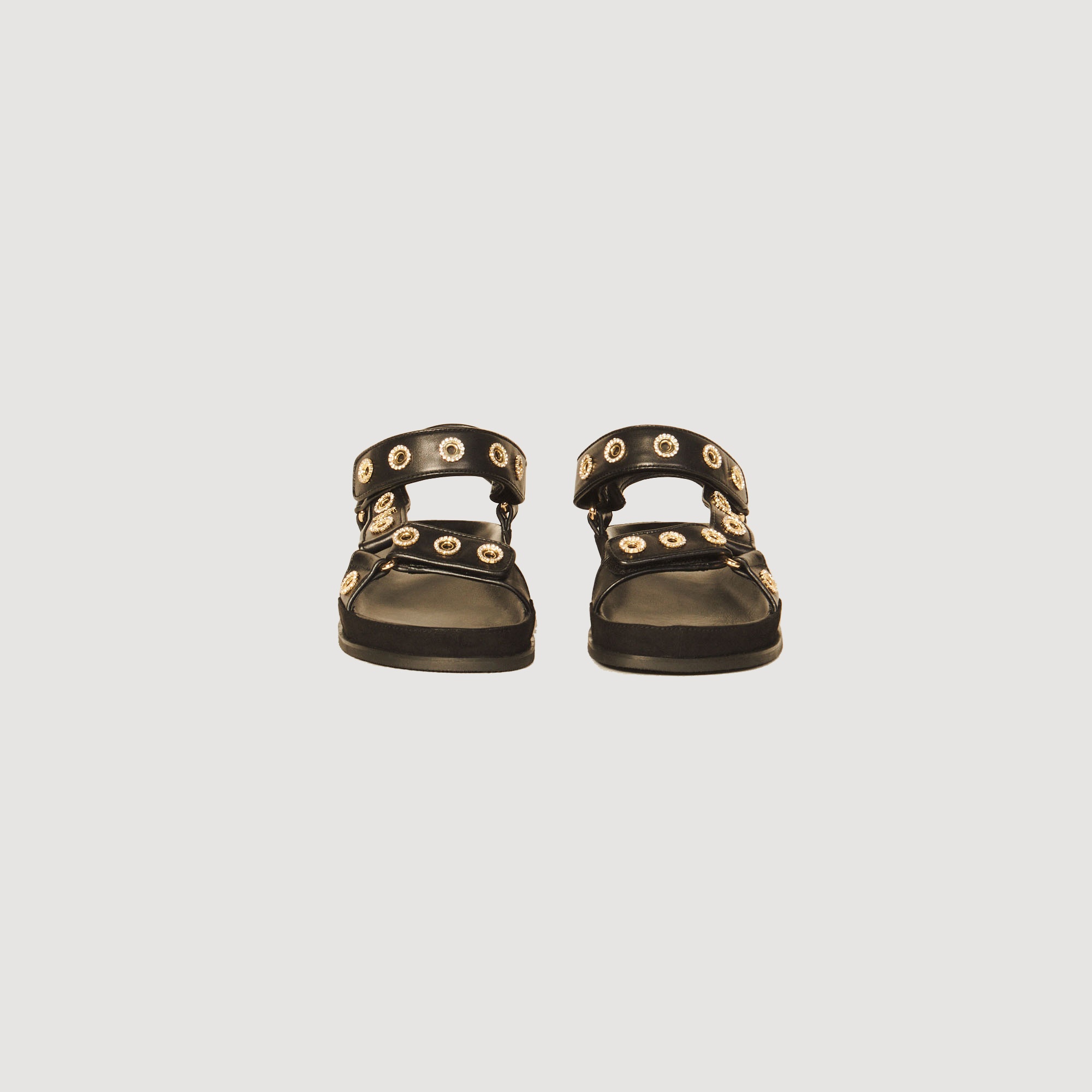 Eyelet and crystal sandals - 3