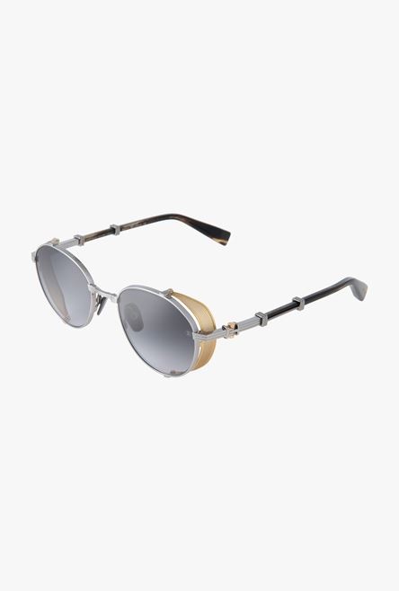 Tortoiseshell-effect titanium Brigade-I sunglasses - 2