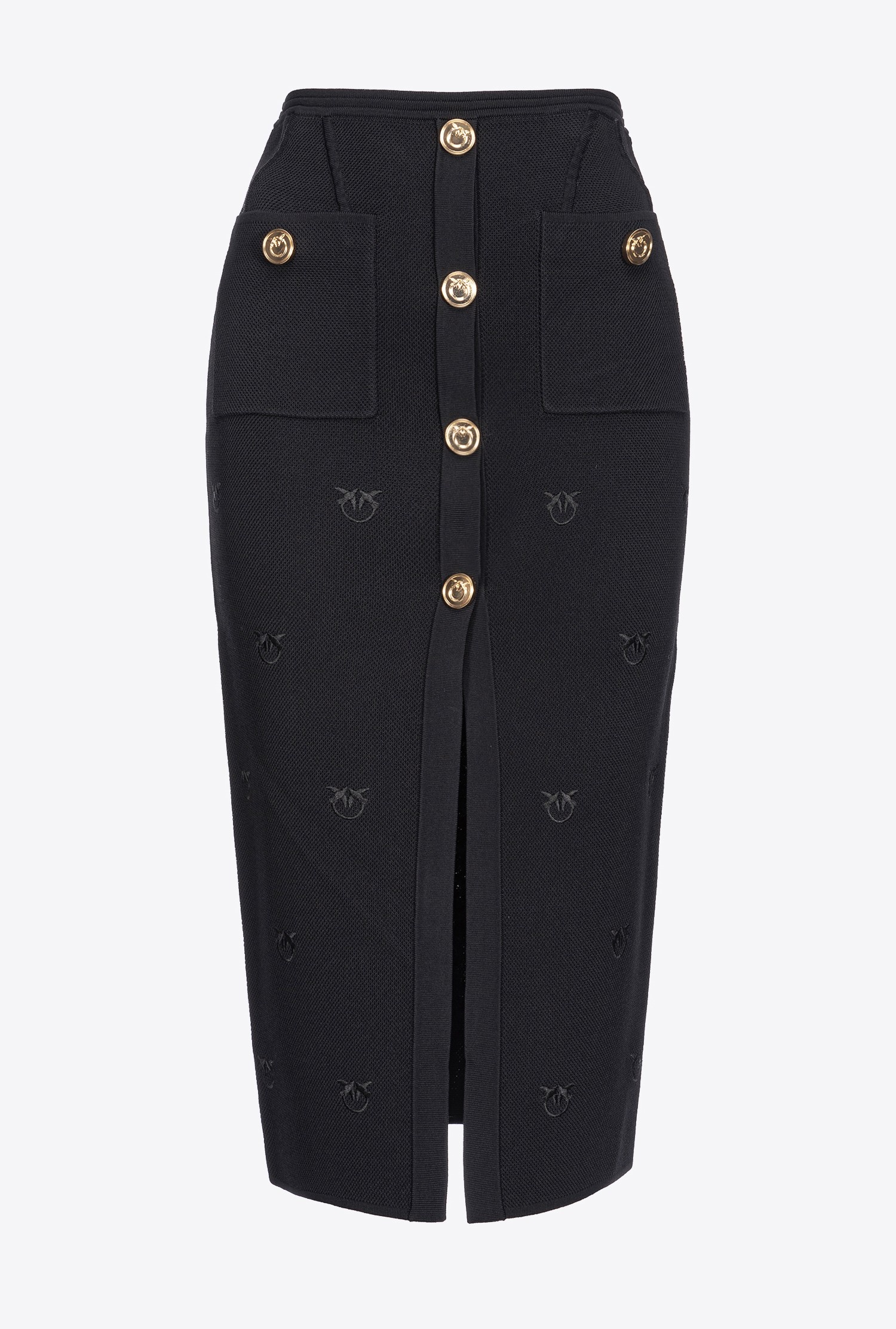 LOVE BIRDS JACQUARD CALF-LENGTH SKIRT - 1