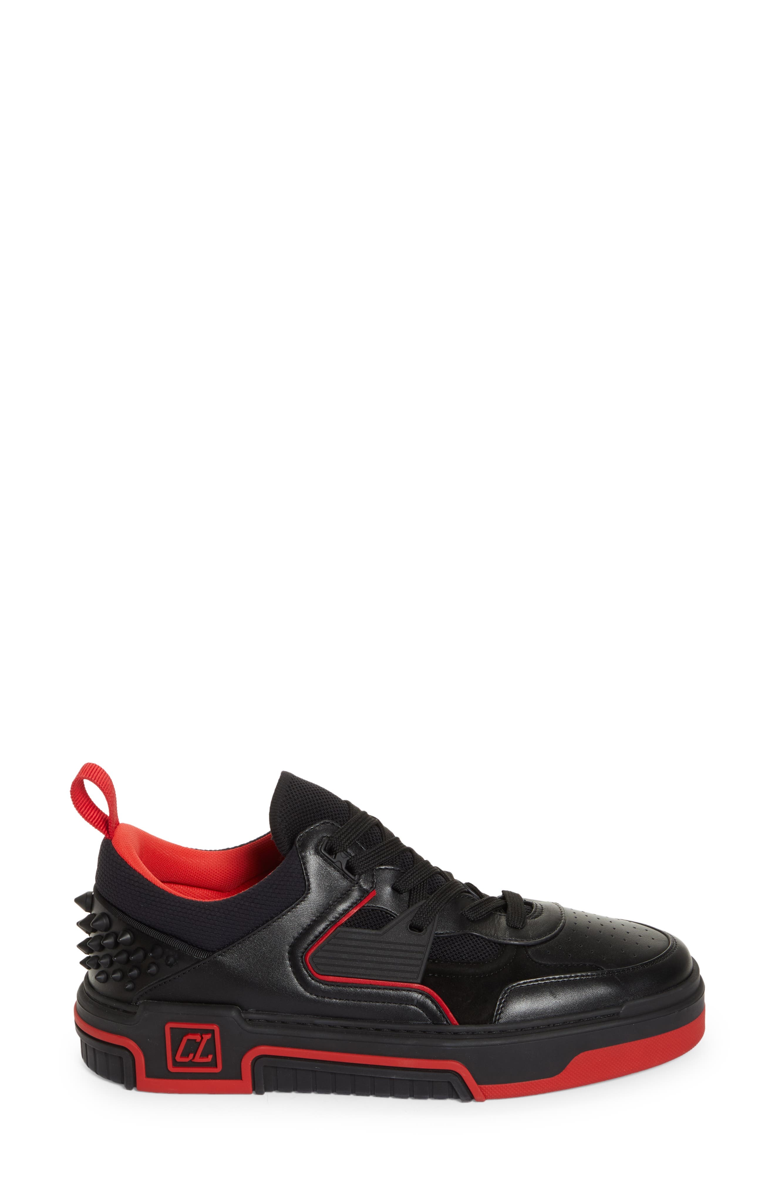 Christian Louboutin Astroloubi Spike Sneaker in H358 Black/Loubi at Nordstrom - 3