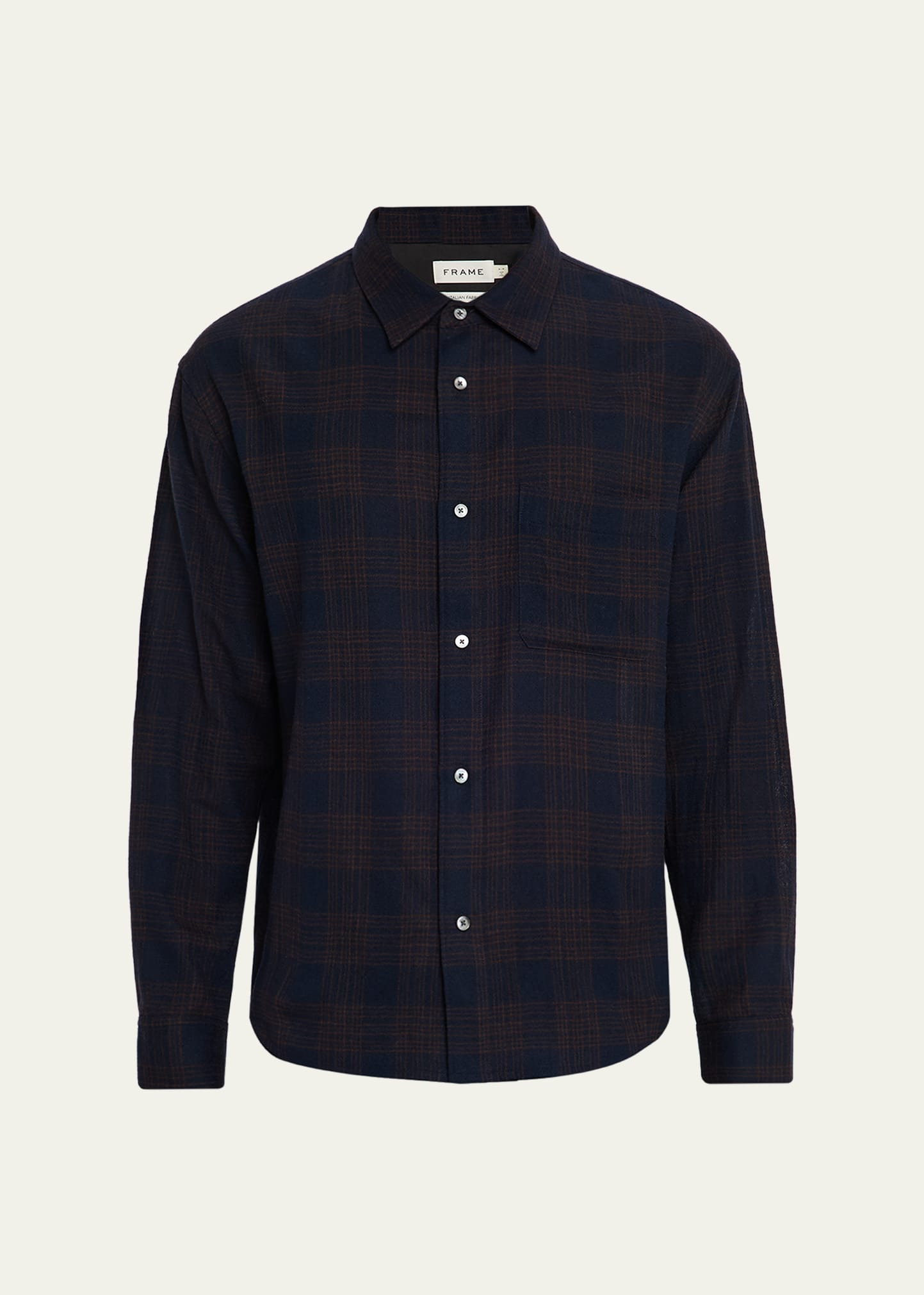 Men's Wool Plaid Button-Down Shirt - 1