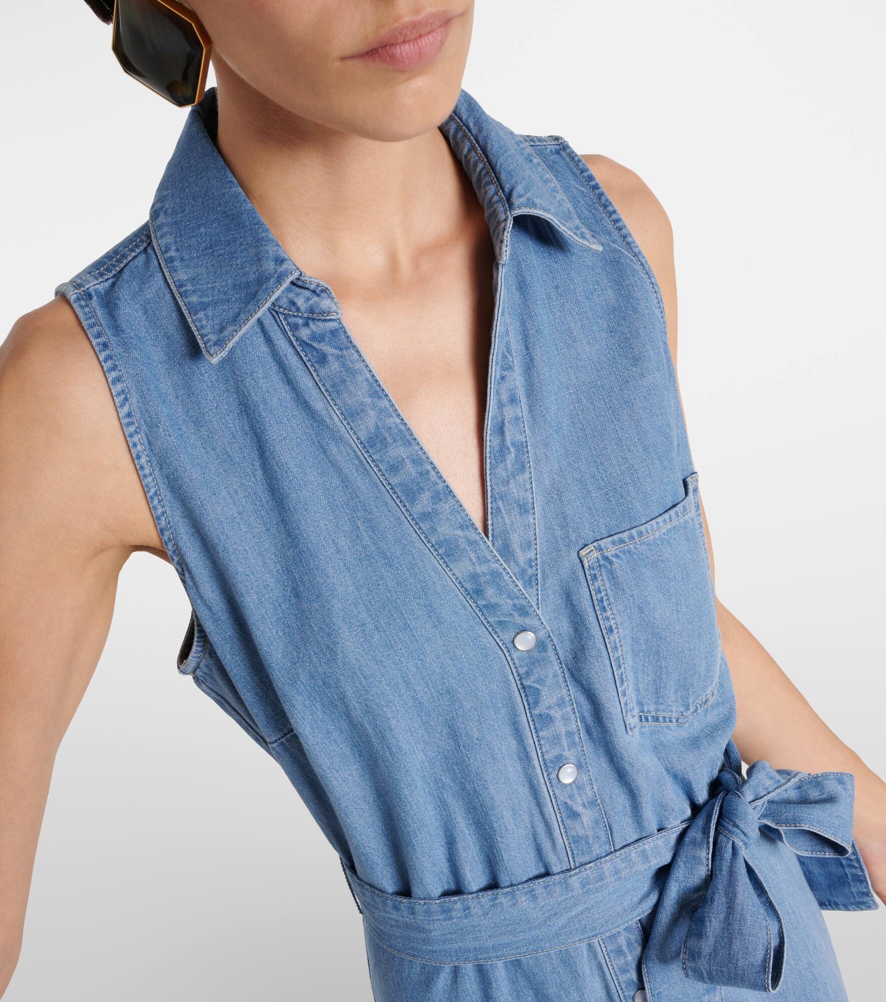 Edwina belted denim midi dress - 4