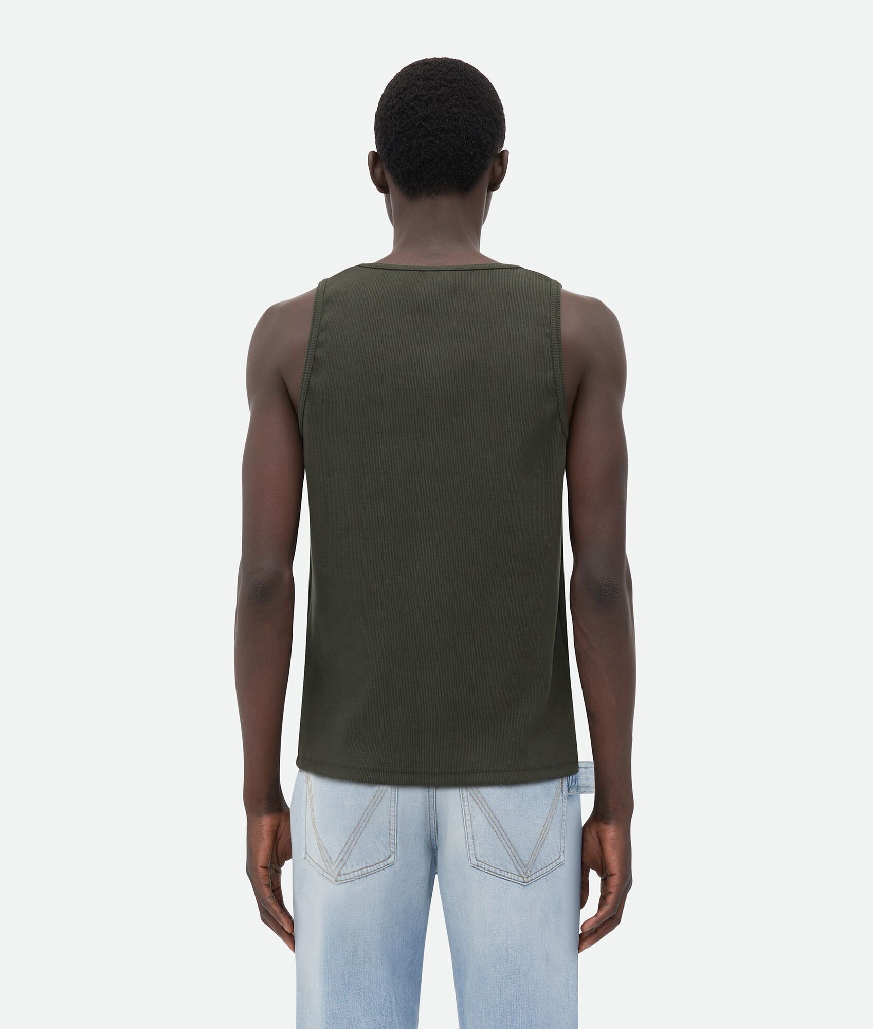 Slim Fit Cotton Stretch Ribbed Tank Top - 3