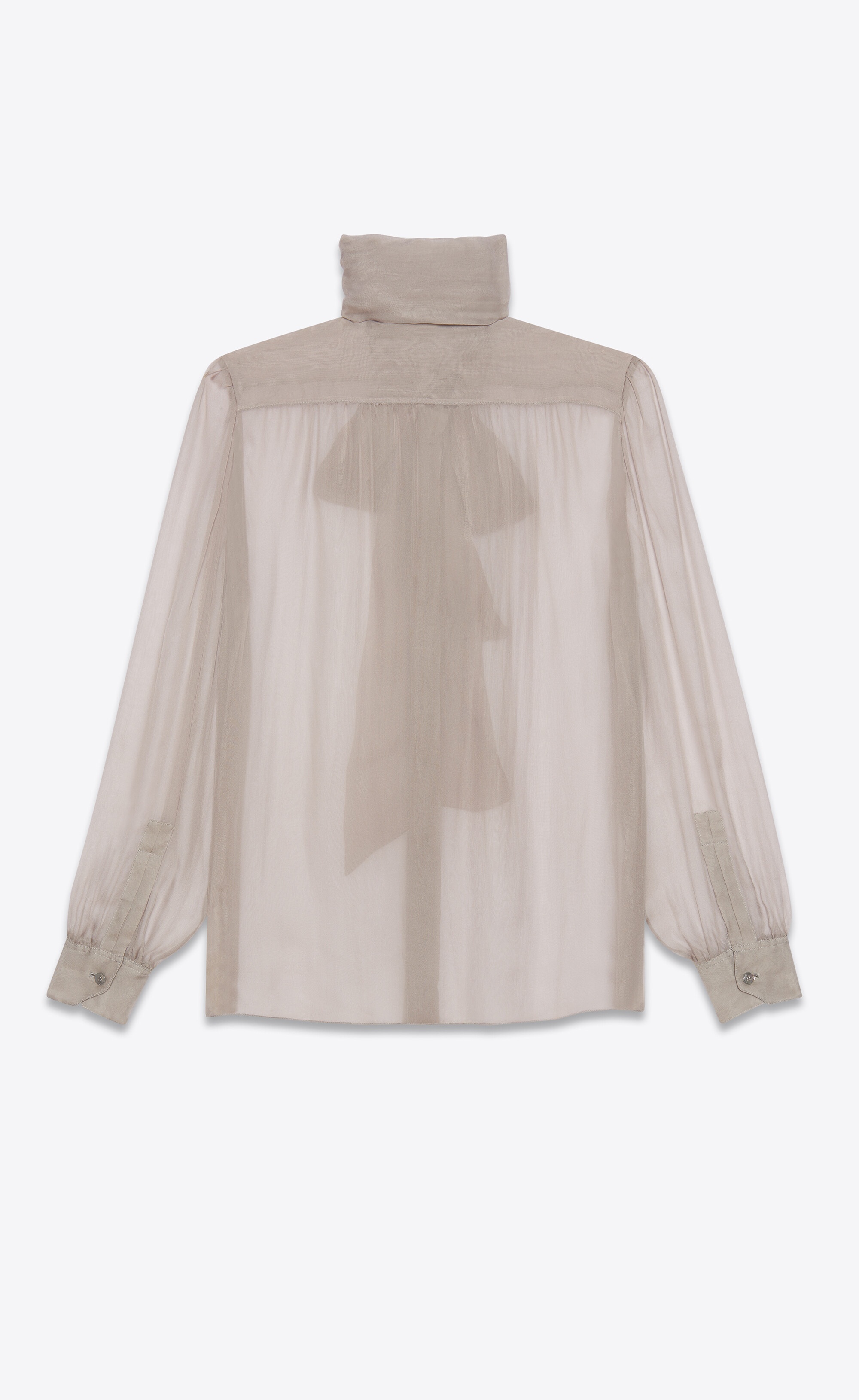 lavallière-neck blouse in silk muslin - 4
