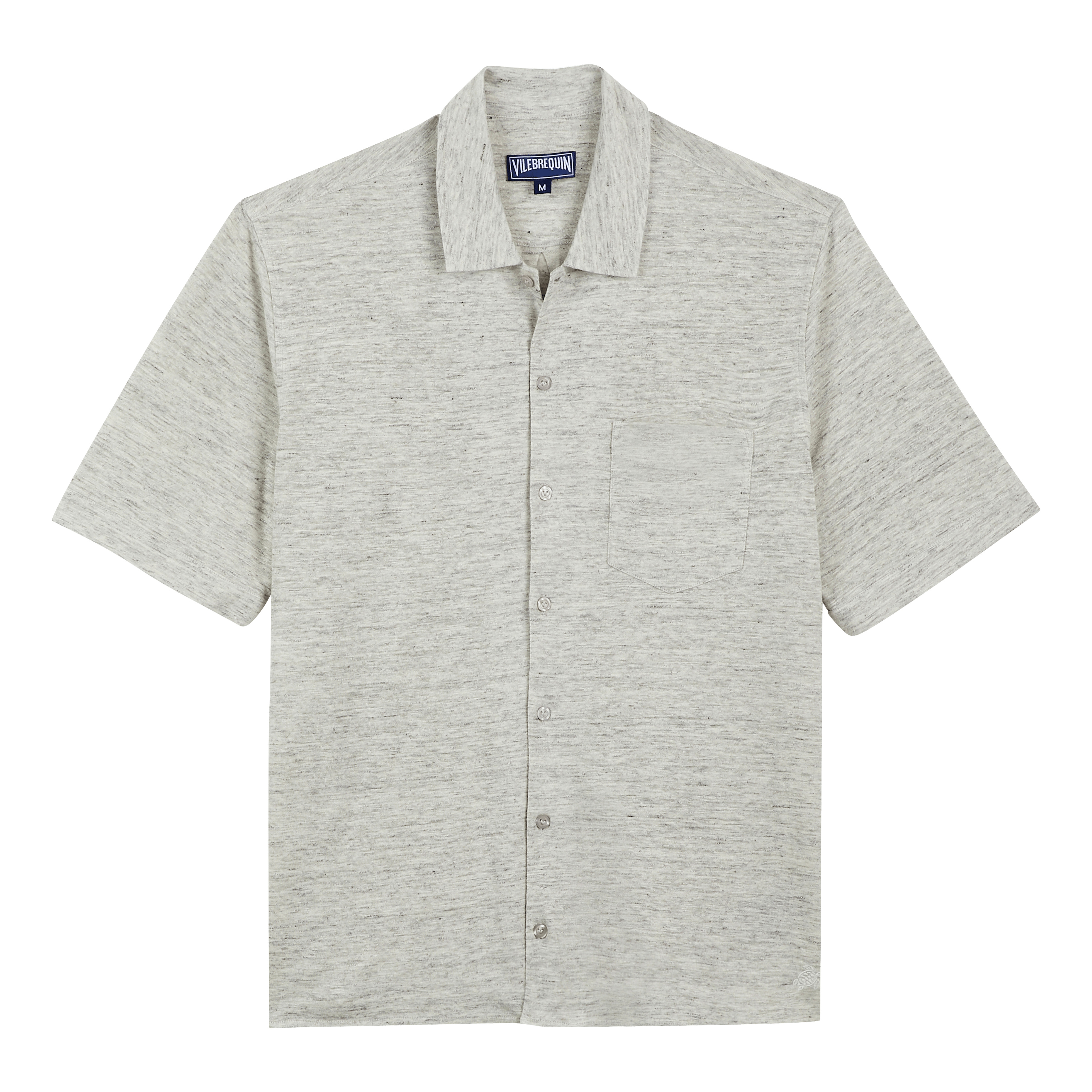 Unisex Linen Bowling Shirt Solid - 1