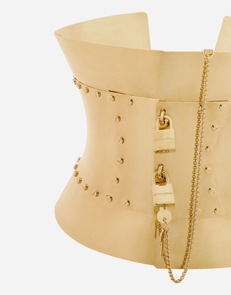 Rigid wide corset belt with padlocks - 4