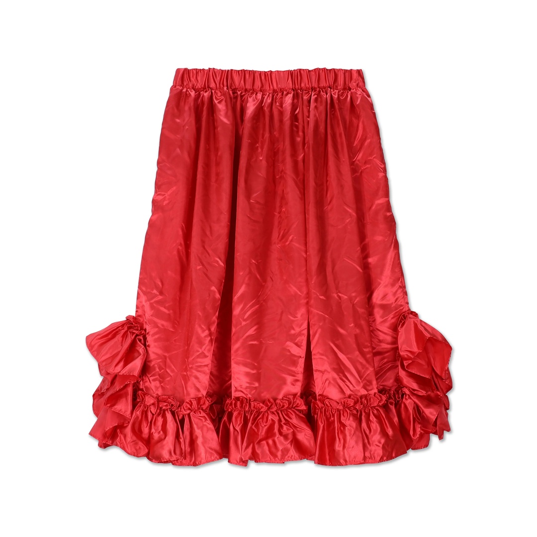 Ruffle-Hem Satin Skirt - 2