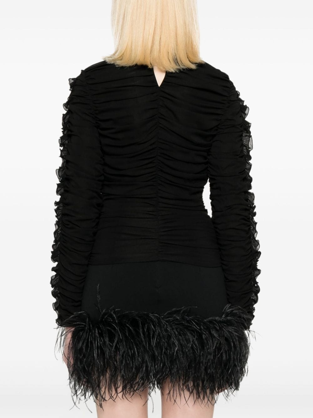 ruched silk-blend top - 4