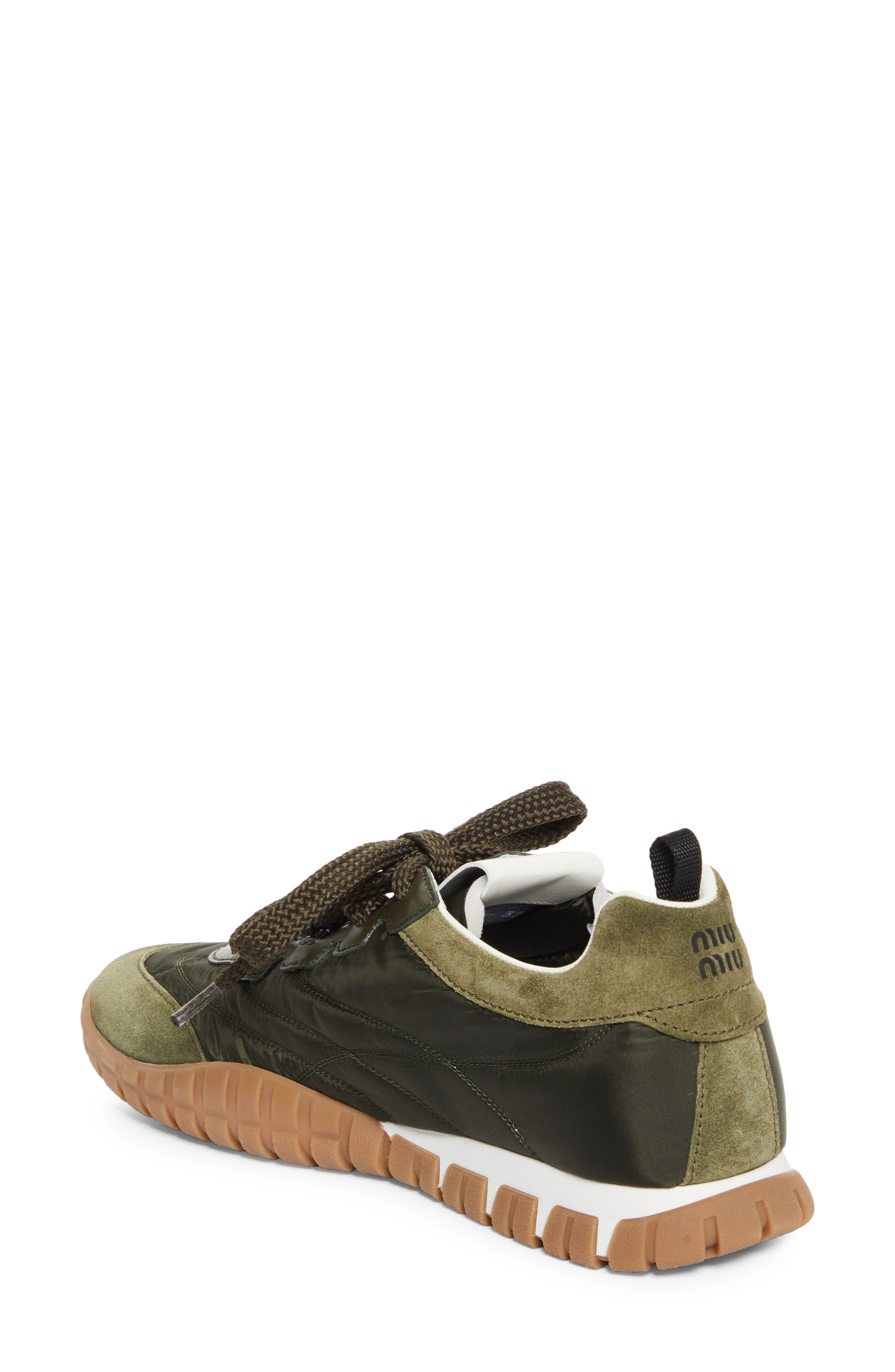 Miu Miu Tyre Nylon Sport Sneaker in Loden at Nordstrom - 2