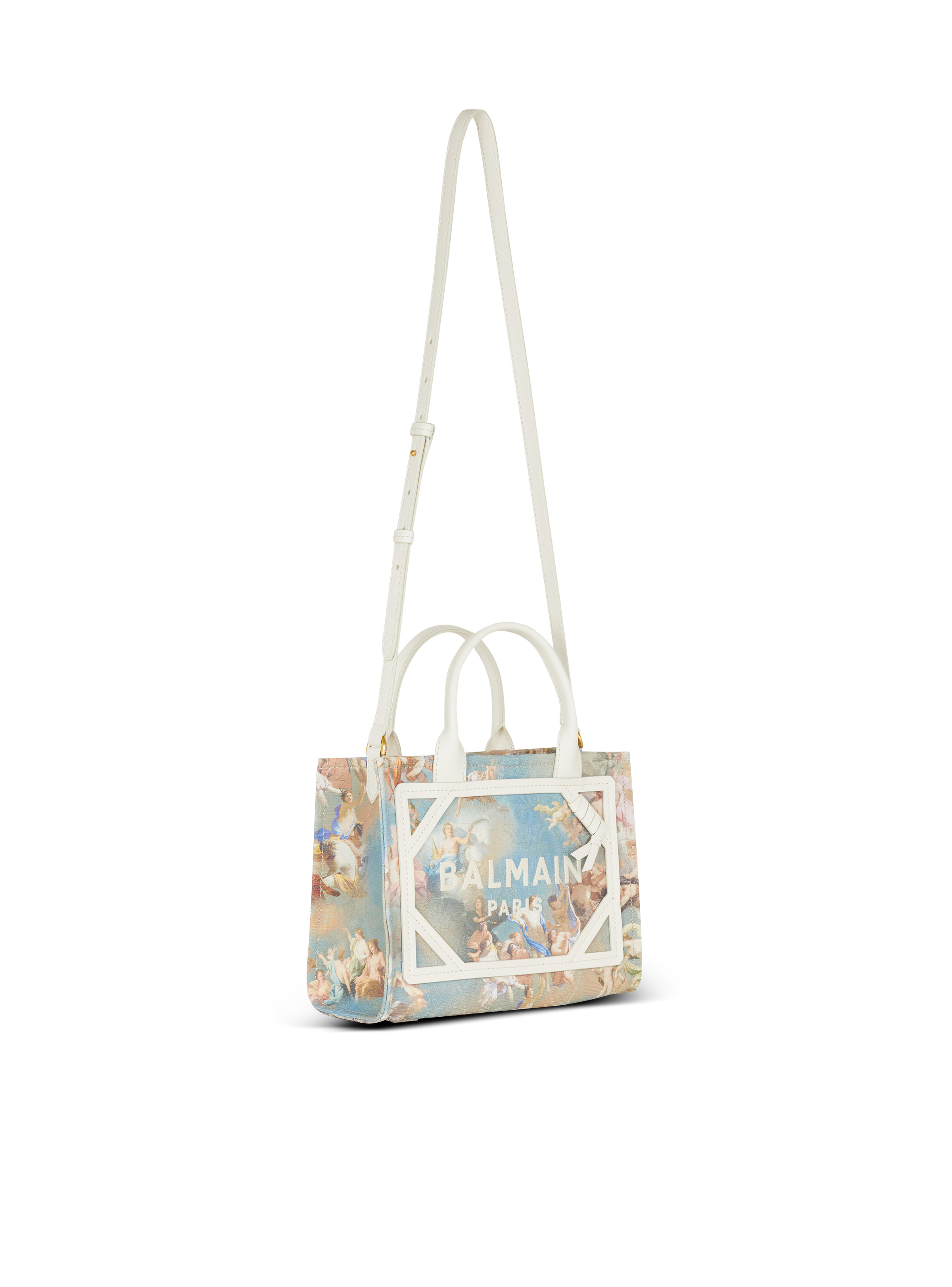 B-Army small Sky print canvas bag with leather details - 2
