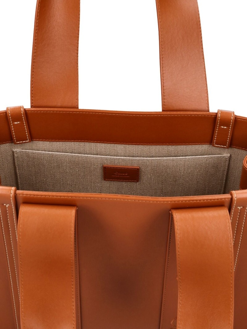 Medium Woody leather tote bag - 7