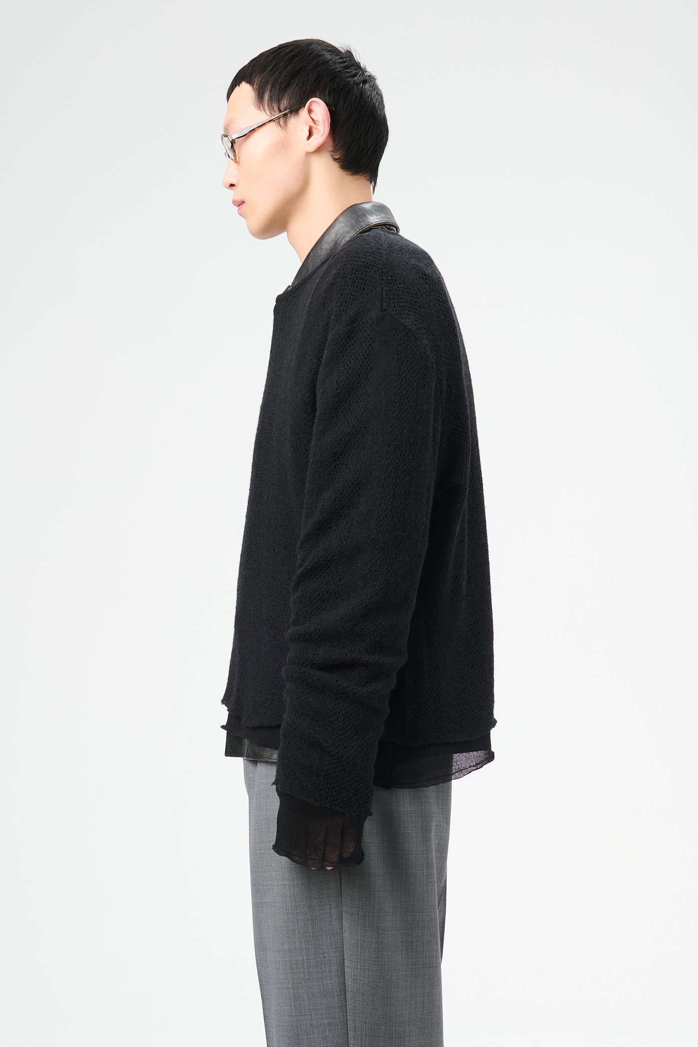 Double Lock Longsleeve Black Crochet Stripe - 6