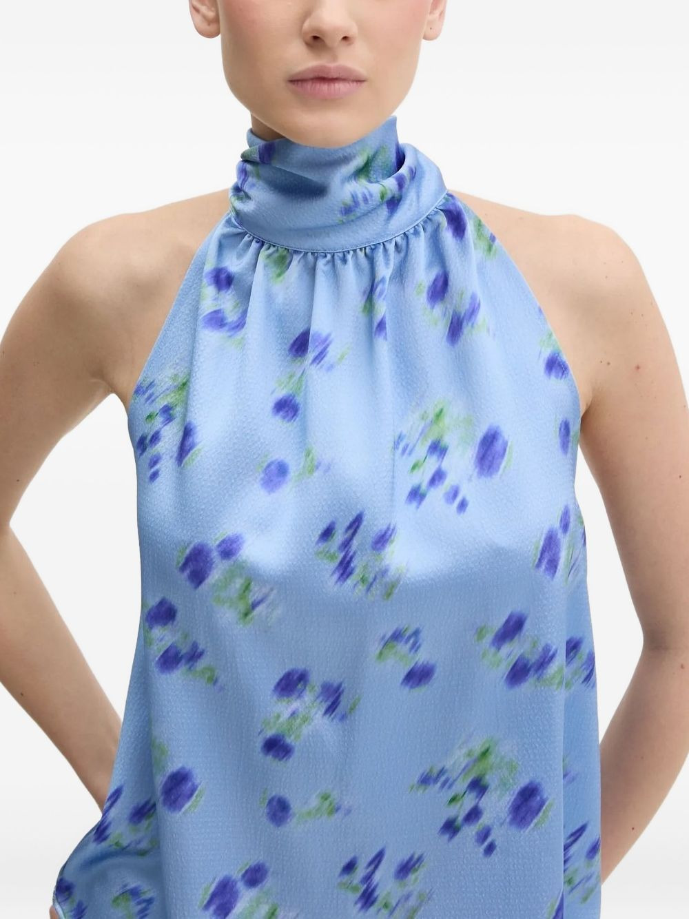 halter-neck floral-print top - 5