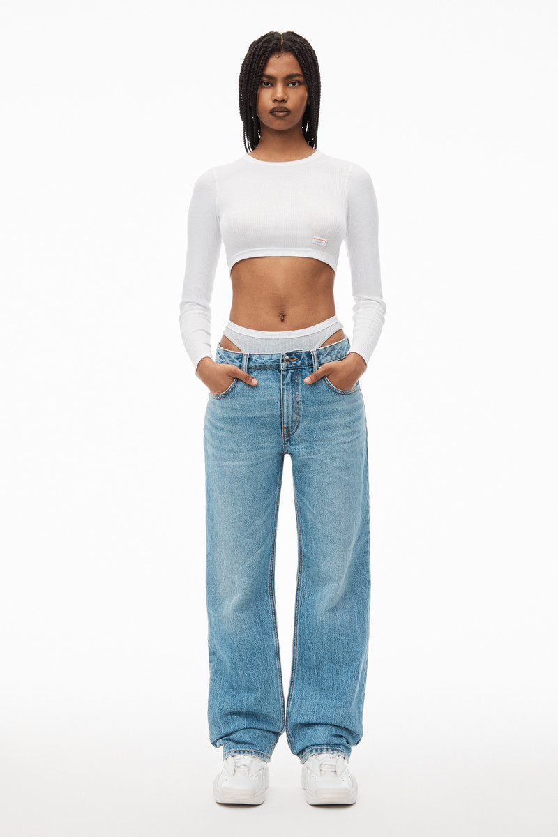 Alexander Wang layered loose jean in denim outlook