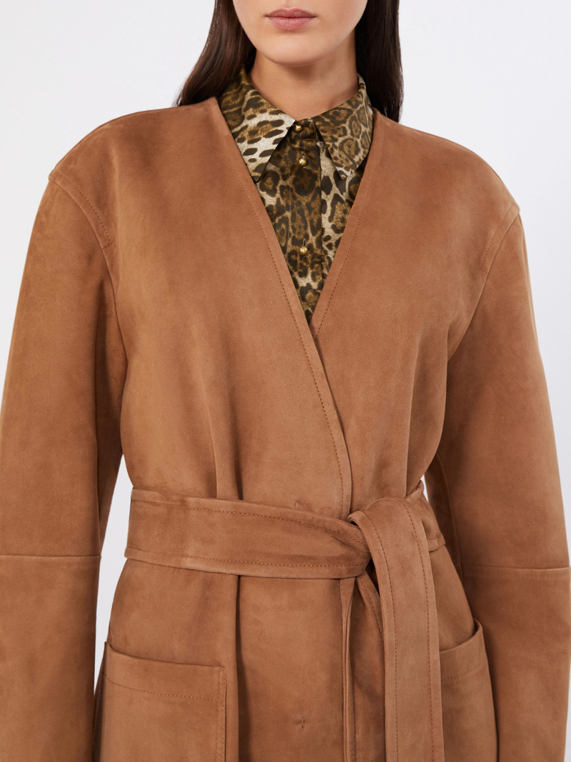 PORTICI Suede duster coat - CAMEL 5