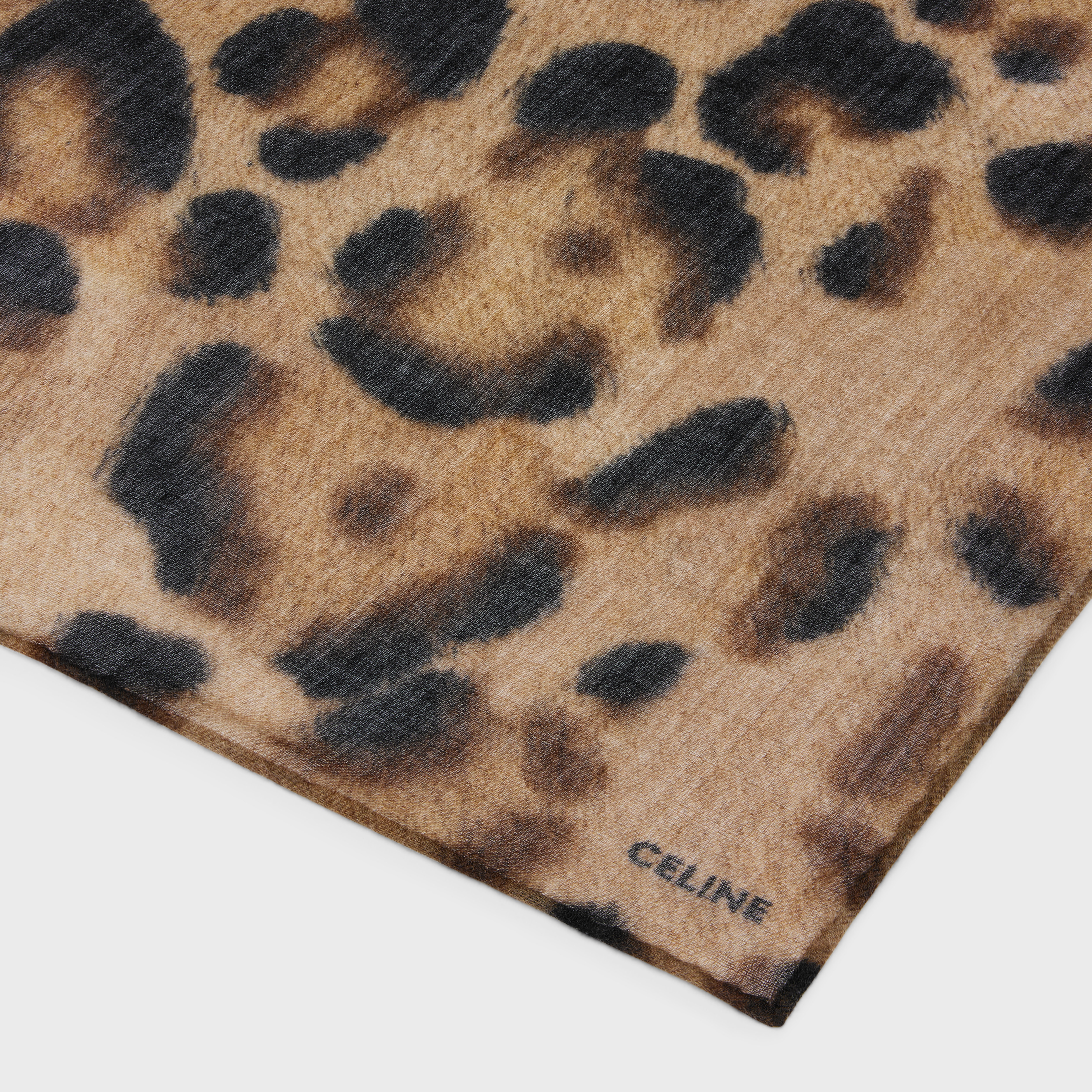 stole in leopard-print cashmere muslin - 2
