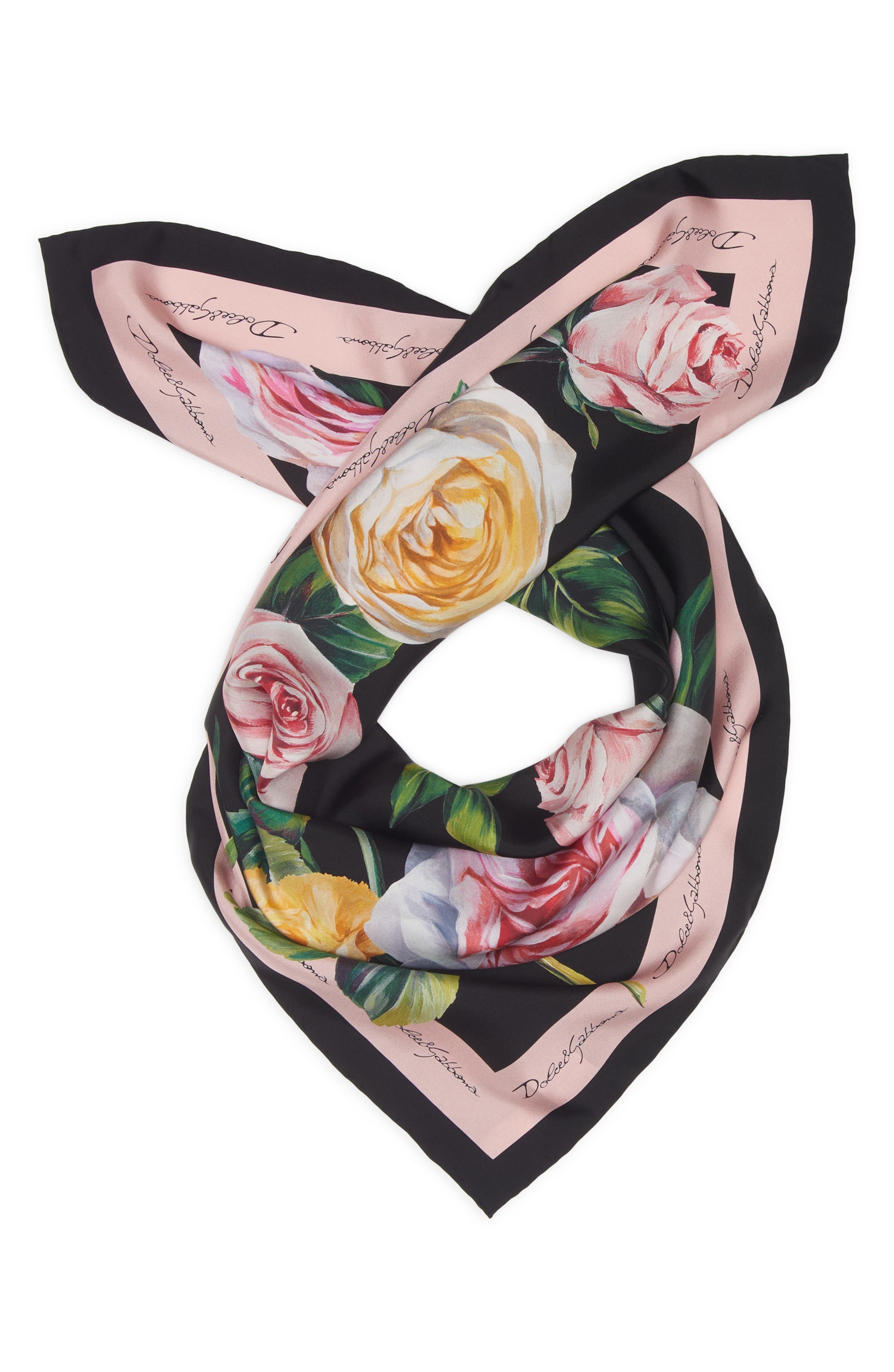 Dolce&Gabbana Floral Silk Square Scarf in Hh5Iy Peonie F.nr C/Bordo at Nordstrom - 2