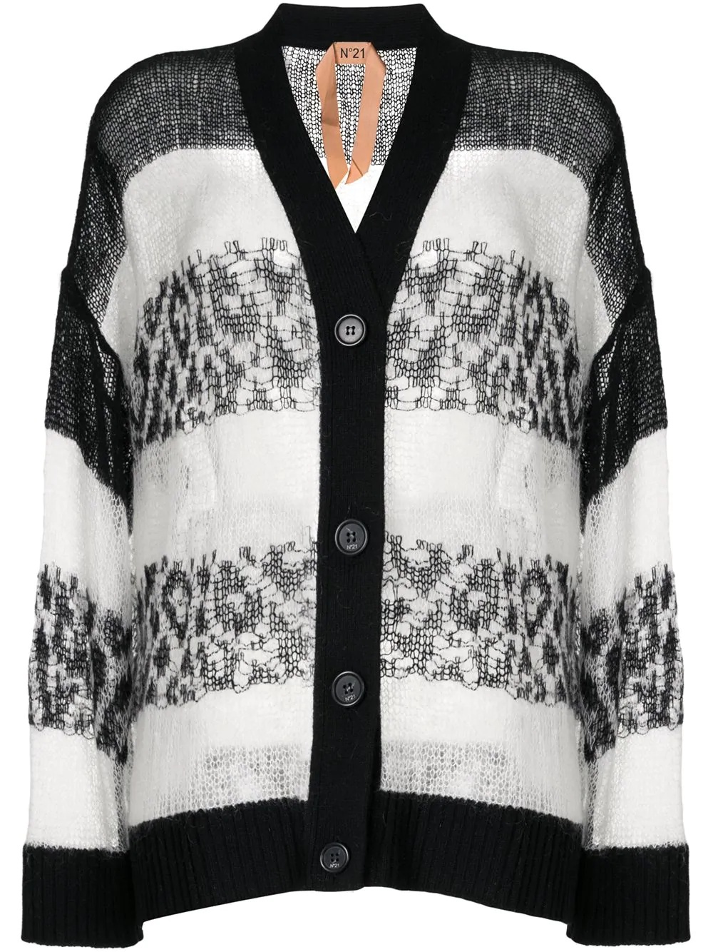 animalier stripe cardigan - 1