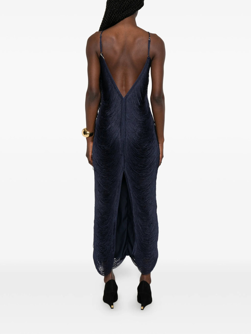 BLESS Bless Jade Fringed Halterneck Midi Dress outlook