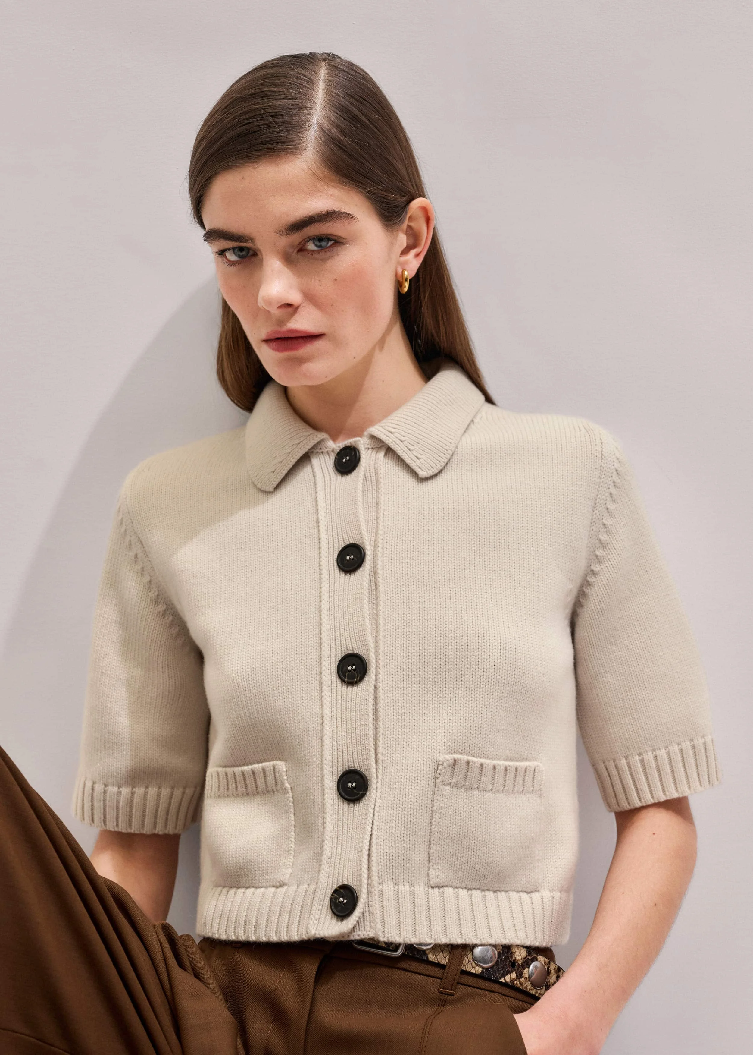 Crop Knit Jacket - 1