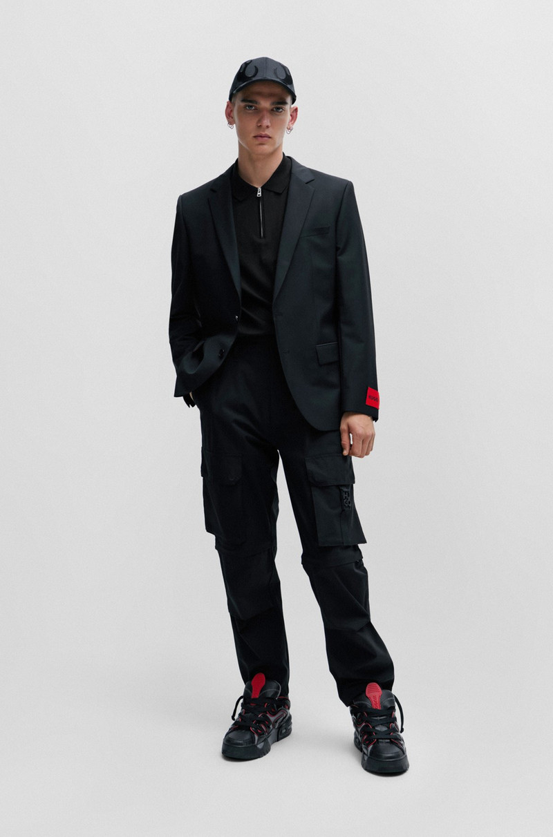 HUGO COTTON-BLEND POLO SHIRT WITH ZIP PLACKET outlook