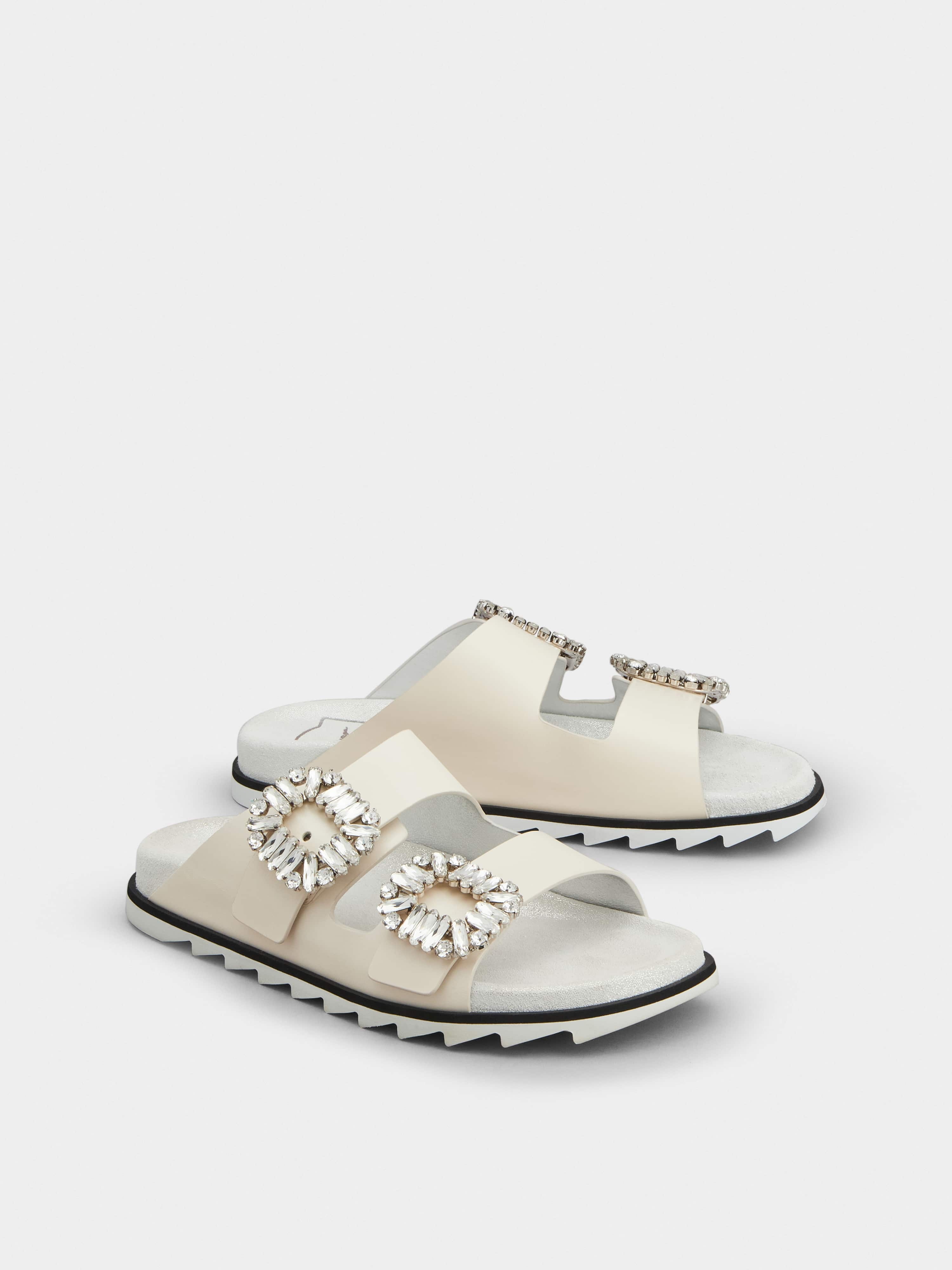 Slidy Viv' Strass Buckle Mules in Leather - 2