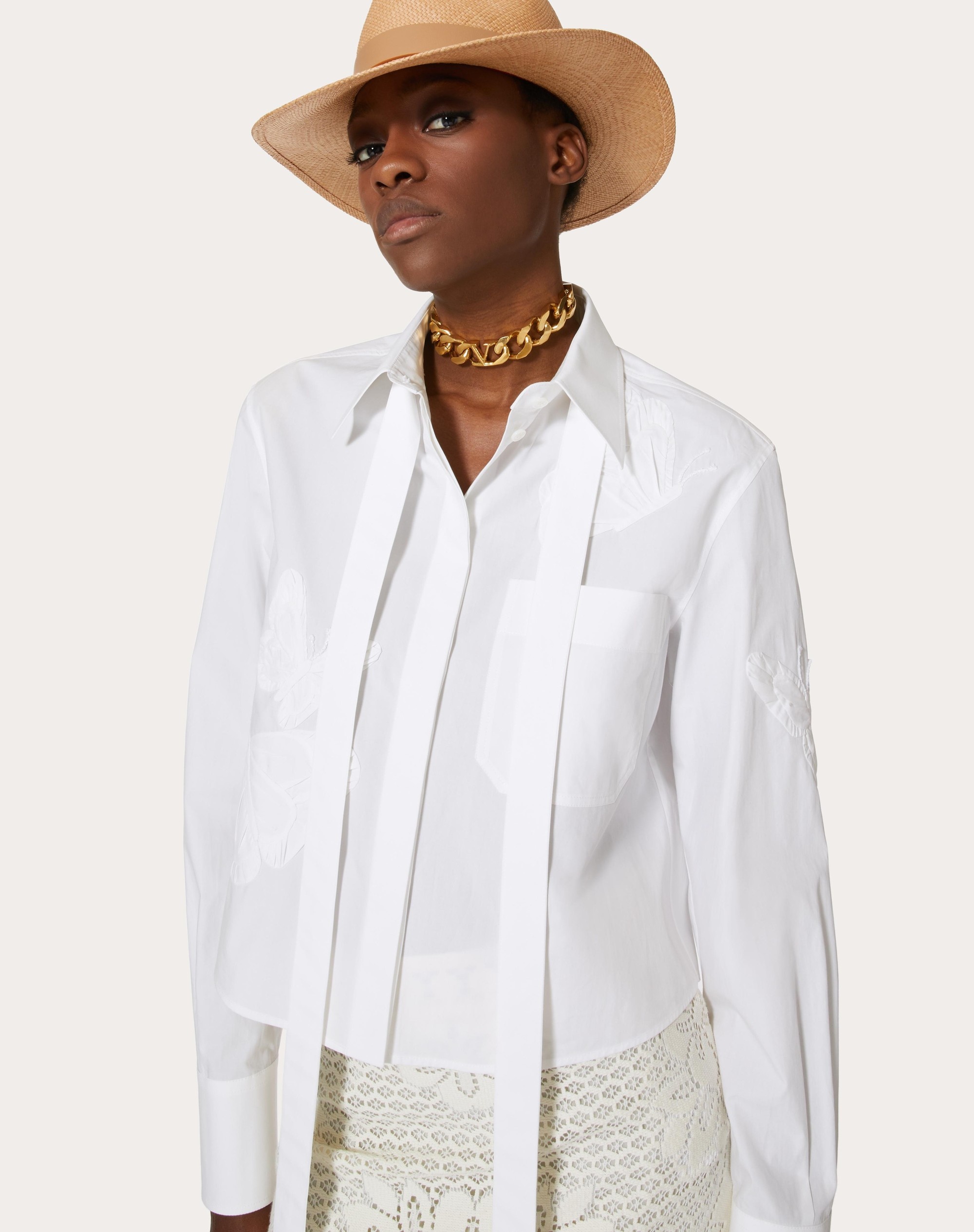 EMBROIDERED COTTON POPLIN SHIRT - 5