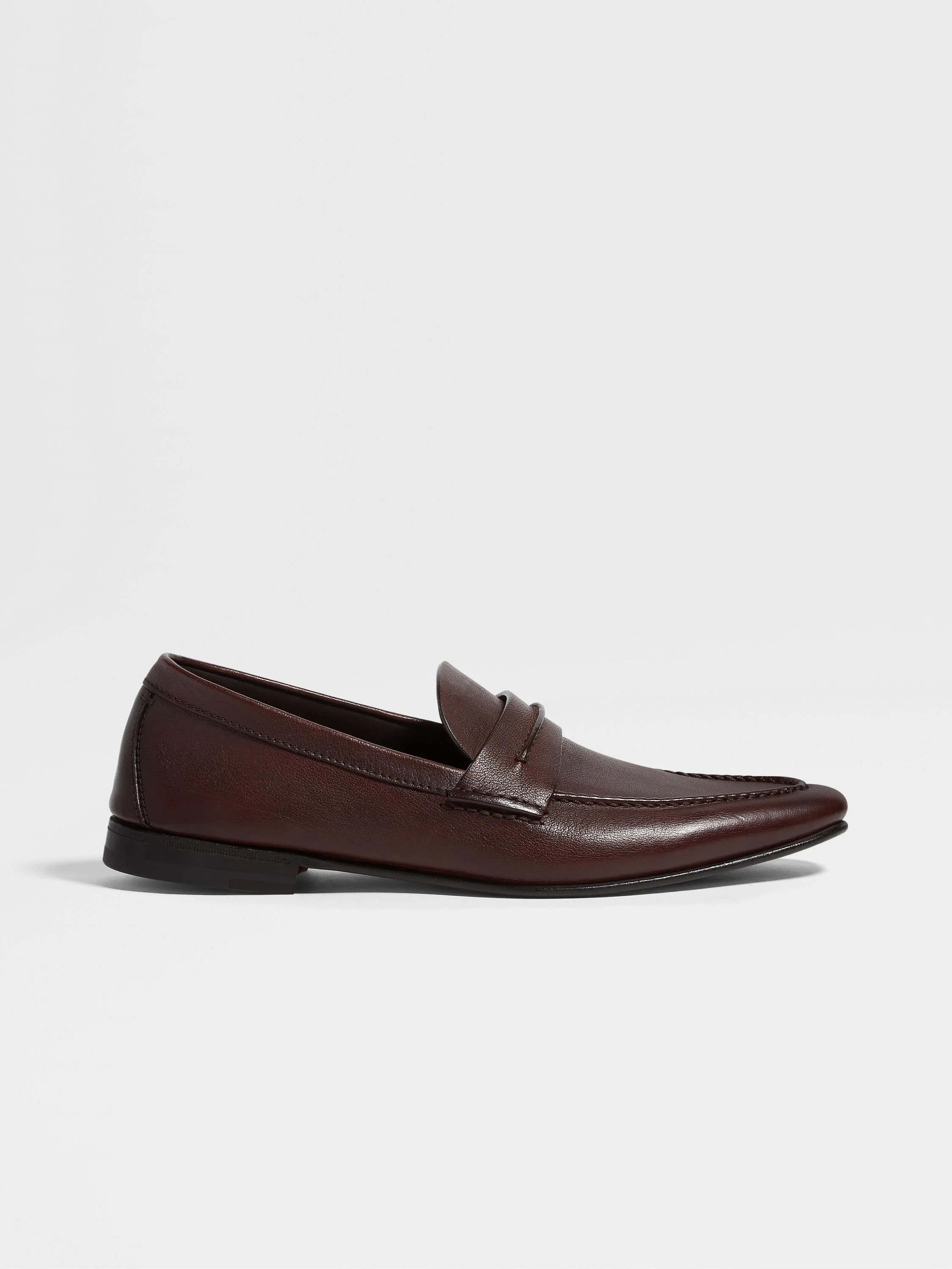 LIGHT BROWN NATURAL GRAIN LEATHER MOCASSIN LOAFER - 1
