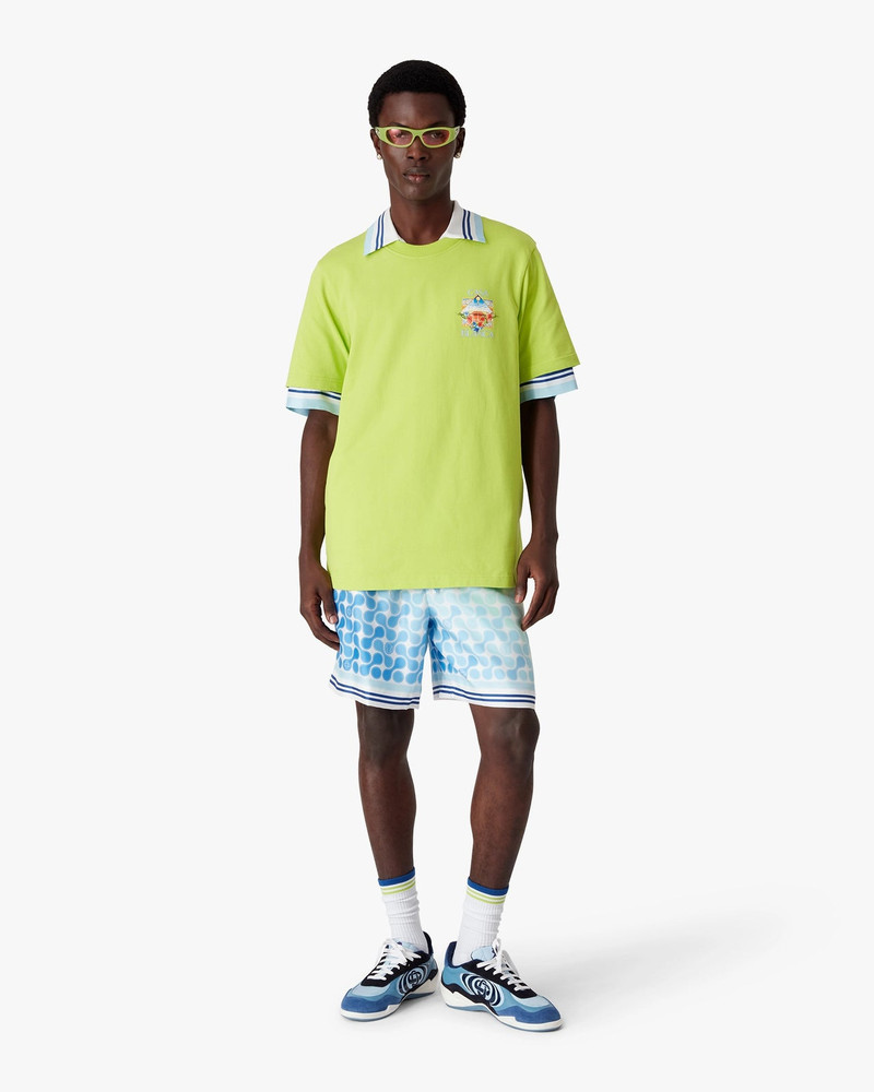 CASABLANCA Lime Flower Court Icon Short Sleeve T-Shirt | Casablanca Paris outlook
