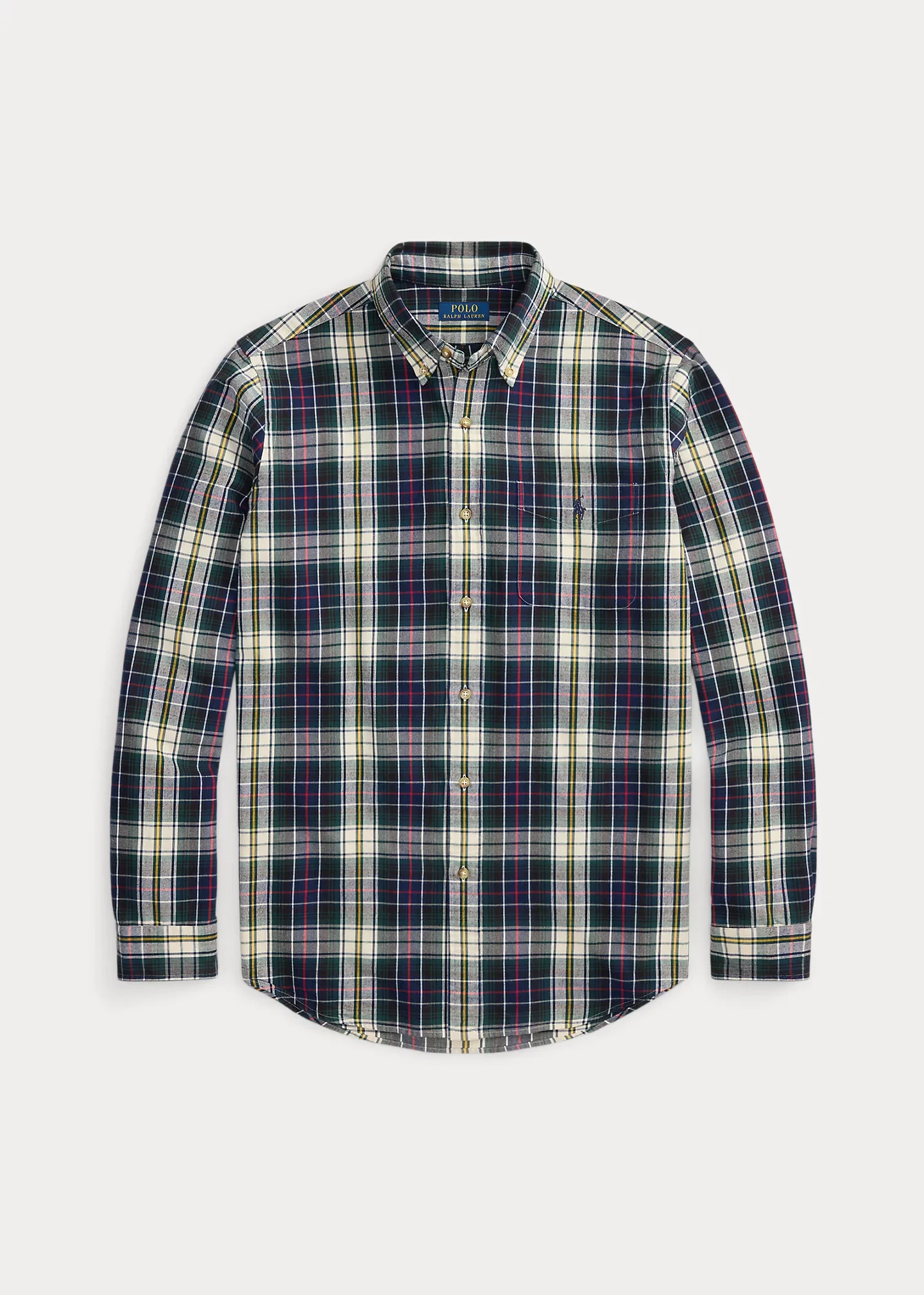 Classic Fit Plaid Brushed Oxford Shirt - 1