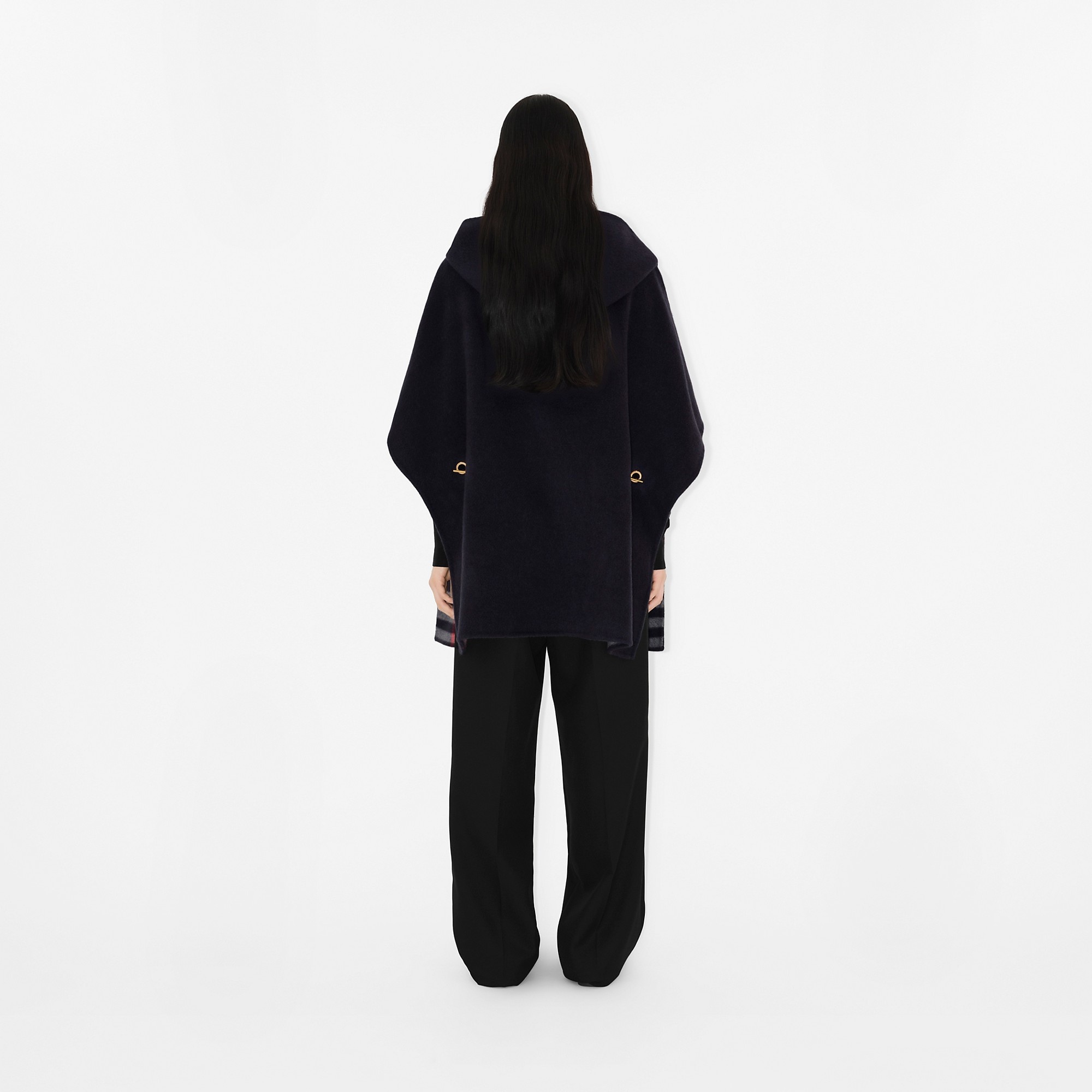 Cashmere Reversible Hooded Cape - 4