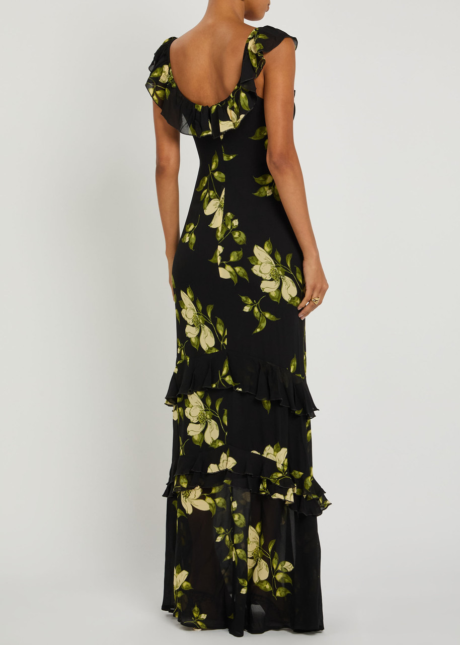 Reformation Tripoli Floral-print Silk-georgette Maxi Dress - 3