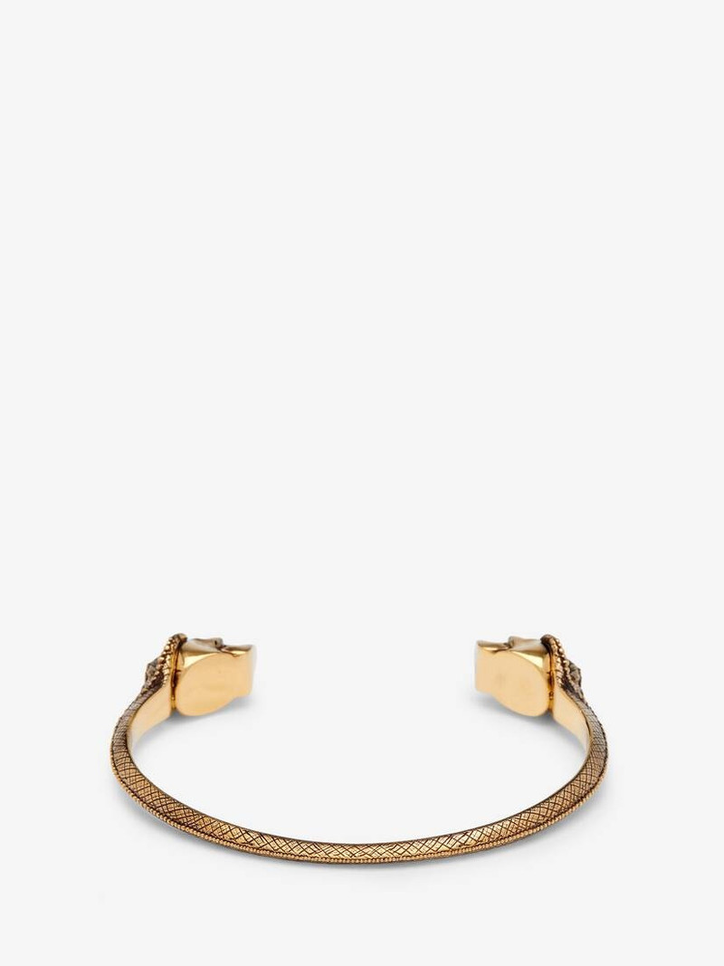 Men's Victorian Skull Cuff in Antique Gold 3