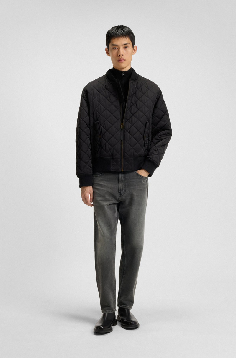 HUGO TAPERED-FIT JEANS IN GRAY DENIM WITH USED EFFECTS outlook