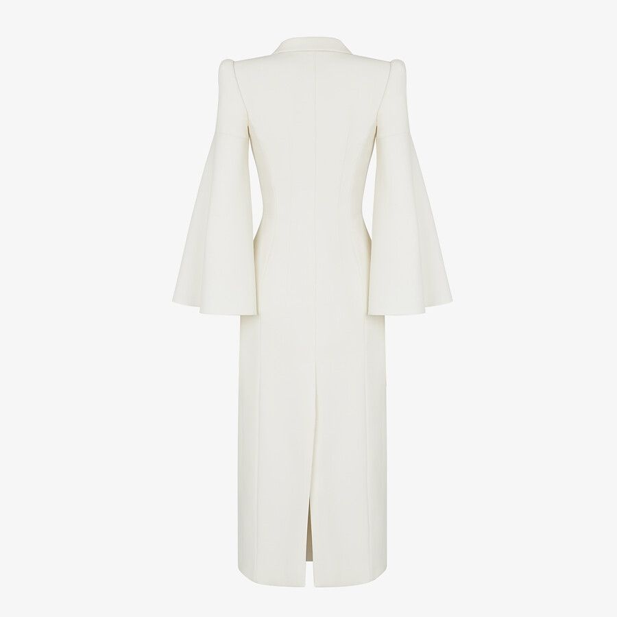 White silk and wool coat - 2