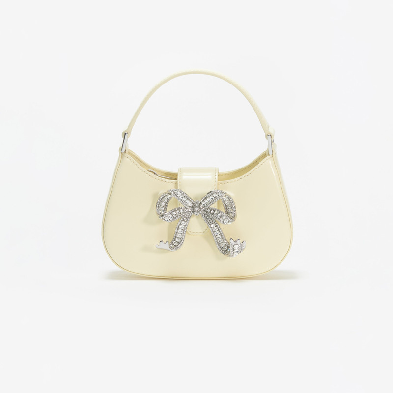 Yellow Leather Crescent Bow Bag 1