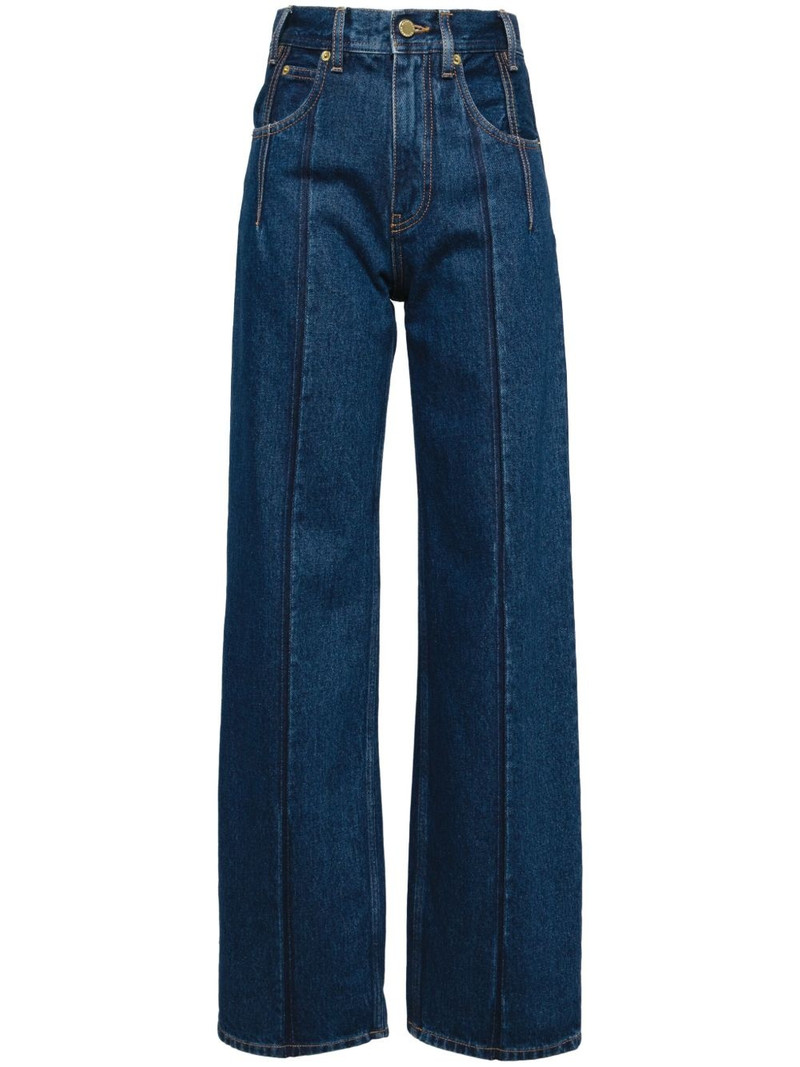 creased straight jeans 1