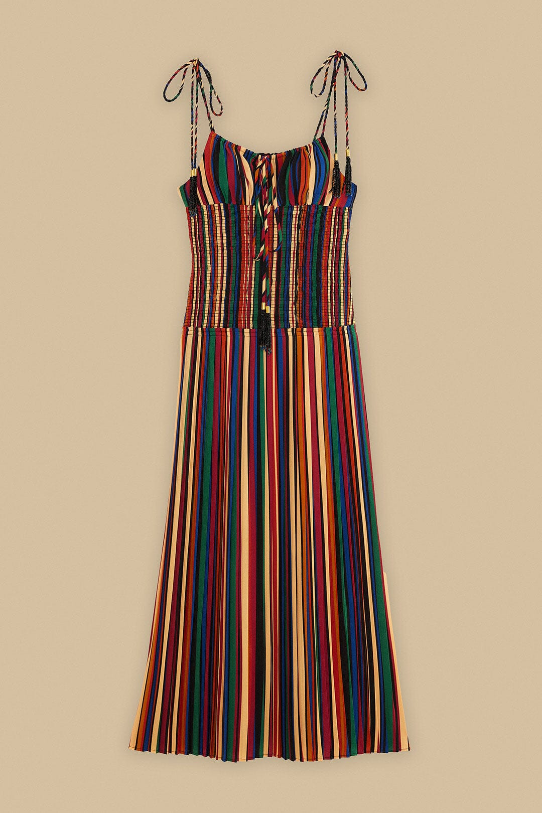 Multicolor Pipa Stripes Midi Dress - 5