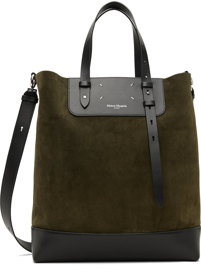 Khaki Vertical Shopping Bag 1