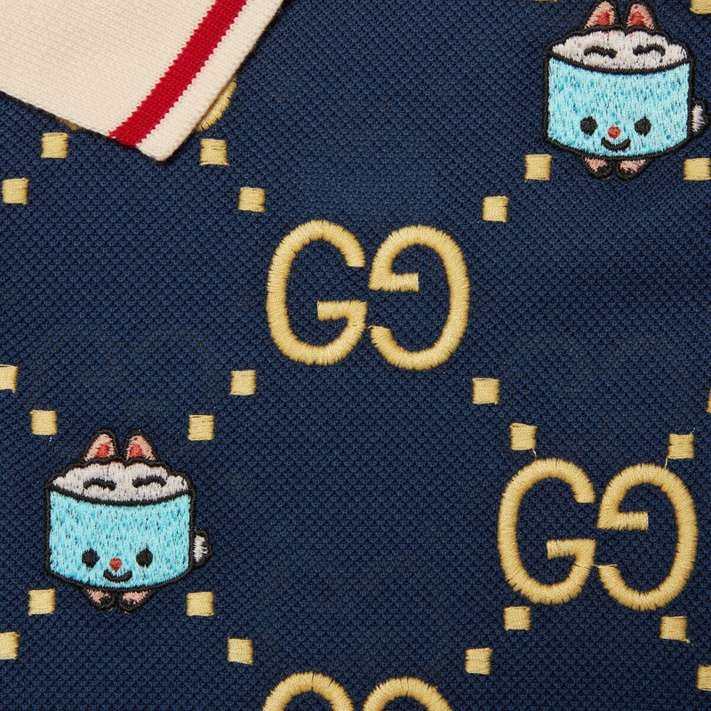 Stretch cotton polo with embroidery 4