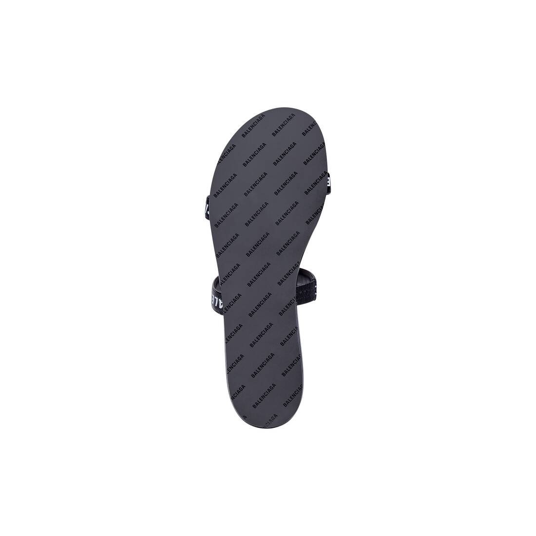 Women's Round Flat Sandal  in Black - 7