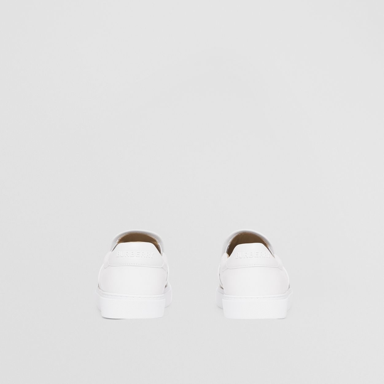 Leather and Vintage Check Slip-on Sneakers - 5