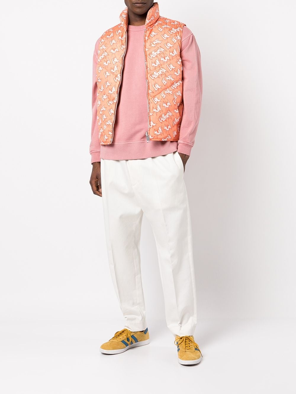 reversible logo-print padded gilet - 3