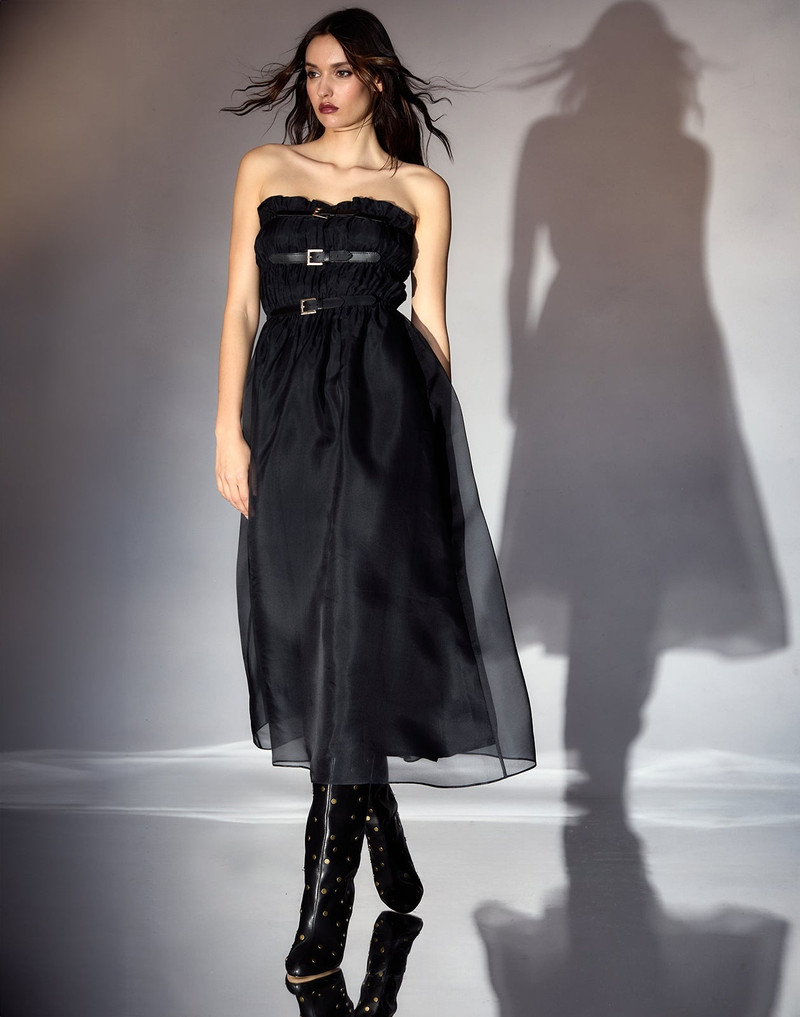 Buckle Up Silk Organza Dress 7