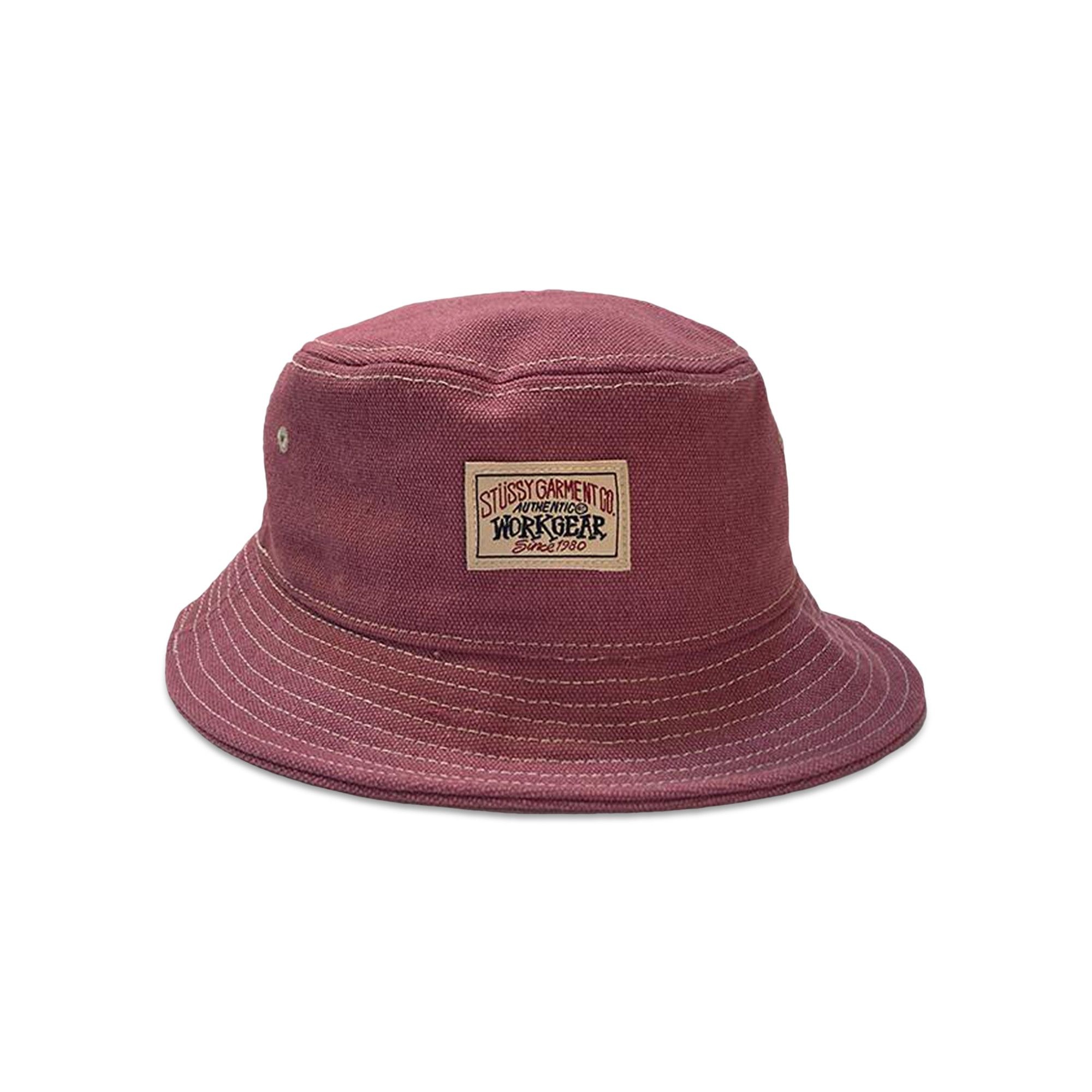 Stussy Canvas Workgear Bucket Hat 'Berry' - 1