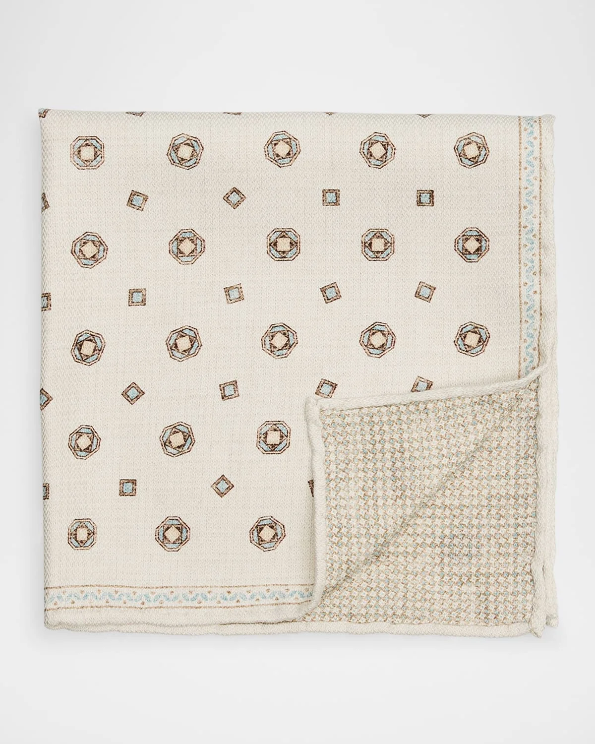 Men's Silk Geometric Pocket Square - 1