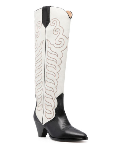Isabel Marant Liela 60mm embroidered leather boots outlook