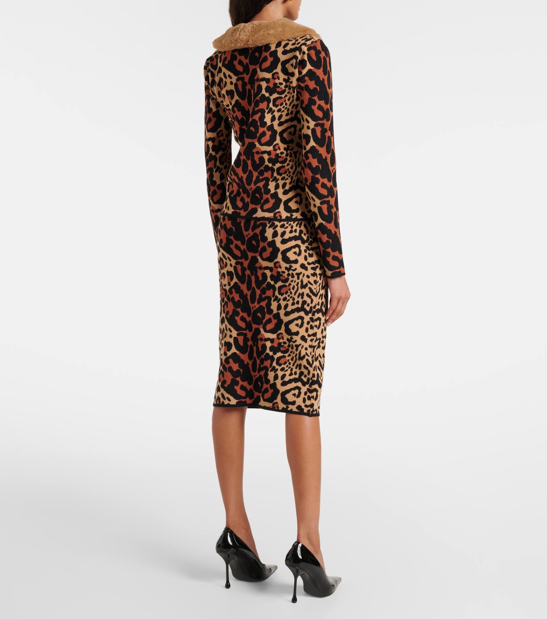Leopard-print jacquard cardigan - 3