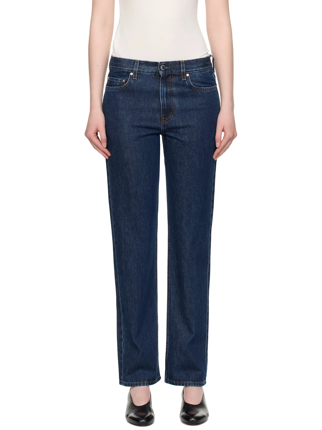 Indigo Low Straight Jeans - 1